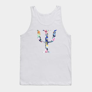 Barcelona Gaudi Mosaic Psi Sorority Letter Sticker Tank Top